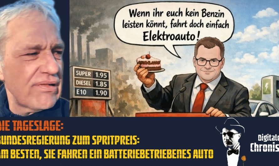 Die Tageslage: Bundesregierung zum Spritpreis: Am besten, Sie fahren ein batteriebetriebenes Auto!