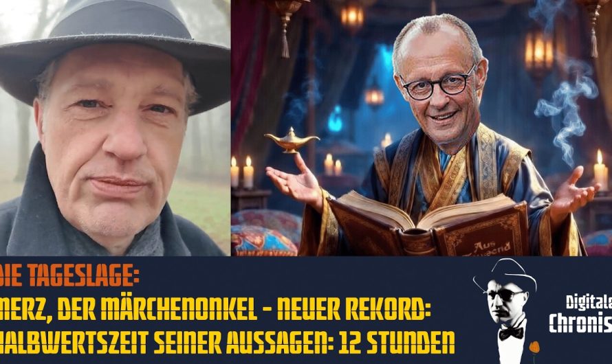 Die Tageslage: Merz, der Märchenonkel – Neuer Rekord: Halbwertszeit seiner Aussagen: 12 Stunden